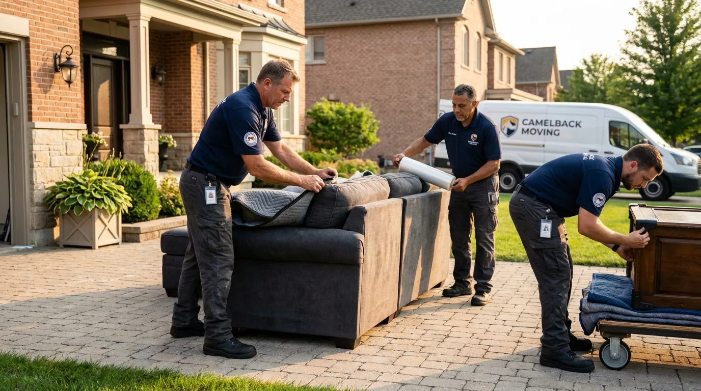 Large estate moving crew wrapping furniture in Altamont, TN